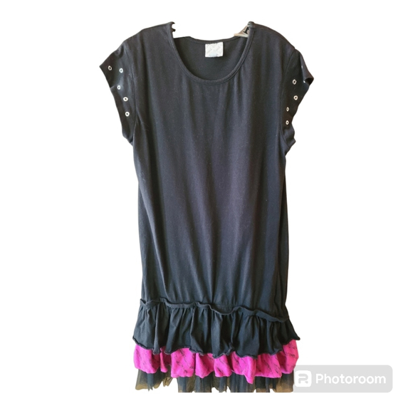 D-Signed Disney Dress XL Black Pink Ruffle - Picture 2 of 7